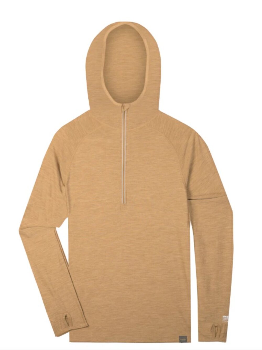 MERIWOOL MEN'S MERINO 190 BASE LAYER LONG SLEEVE HOODIE SAND S